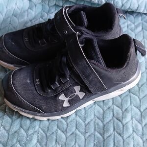 Under Armour Black and White Kids Sneakers